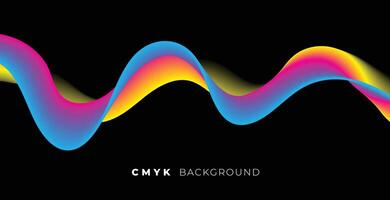 wave in cmyk colors background vector