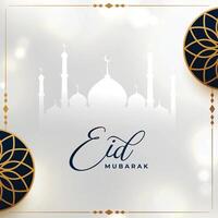 realistic eid mubarak festival greeting card design vector