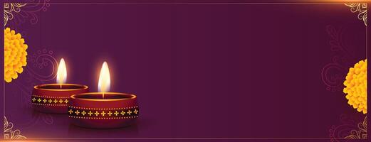 decorative festival banner with text space for diwali season vector