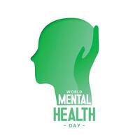 creative world mental heath day concept poster in papercut style vector