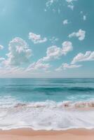 AI generated sky blue the beach canvas print photo