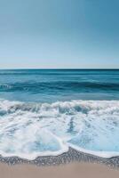 AI generated sky blue the beach canvas print photo