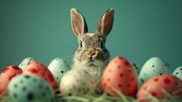 AI generated A charming and imaginative photo featuring Easter eggs