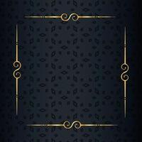 traditional golden floral border frame background in indian style vector