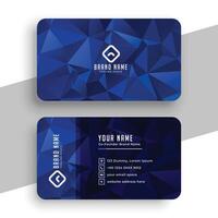 low poly style professional business card template for company branding vector