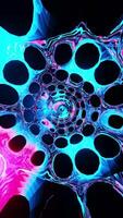 Colorful abstract background with circles and spiral design. Vertical looped animation video