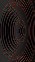 Black and orange background with circular design in the center. Vertical looped animation video