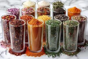 AI generated Organic seasoning powder an essential requirement for delicious food advertising food photography photo