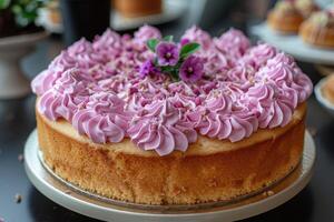 AI generated beautiful decorated cake design professional advertising food photography photo