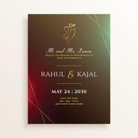 indian wedding or engagement card template design vector