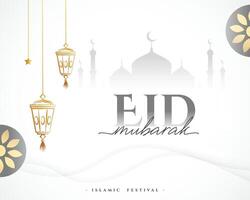 classic style eid mubarak greeting background design vector