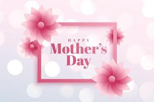 mothers day flower greeting with bokeh background vector