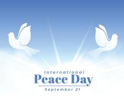 21st september international peace day background a symbol of hope vector