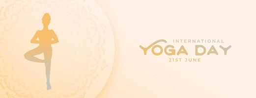 beautiful international yoga day banner for relaxation and calmness vector