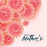 happy mothers day flower decoration wishes card design vector