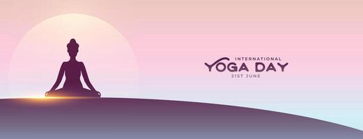 eye catching happy yoga day event poster for wellness and calmness vector