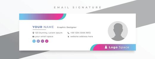 corporate email footer card template design in modern style vector