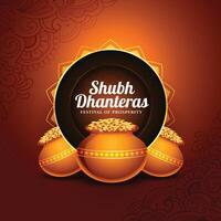 traditional shubh dhanteras event background celebrate festival of lights vector