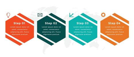 four steps modern infographic template design vector