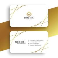 White and golden elegant business card template vector