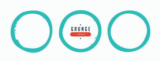 pack of three rough round shape frame in grungy style vector