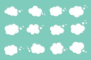 cute fluffy clouds icon in collection vector