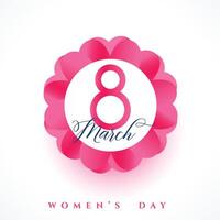 hermosa 8vo marzo De las mujeres día saludo antecedentes vector