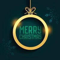 hanging style merry christmas greeting background design vector