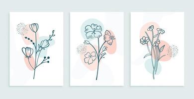 hand drawn decorative floral banner in collection vector