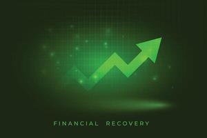 finance stock market upward green arrow growth background vector