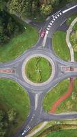 aerial view of a roundabout in the city video