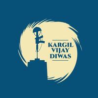 brush stroke style kargil vijay diwas background with war memorial theme vector