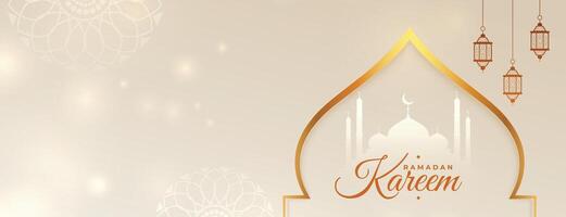 Ramadán kareem festival mes bendiciones bandera diseño vector