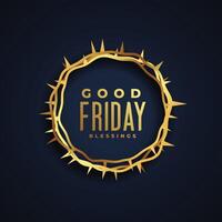 good friday poster with crown thorns vector