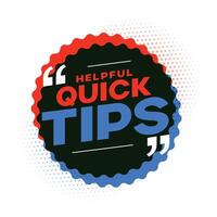 Colorful quick tips advice on white background vector