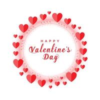 happy valentines day celebration background with paper hearts vector