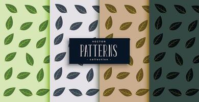 collection of small leaves pattern in various shades background vector