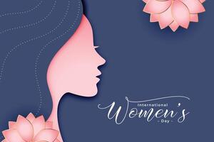 womens day paper style decorative card design vector