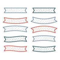 hand drawn colorful ribbon stripe background in collection vector