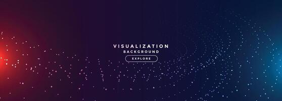 digital data visualization background in particle style vector