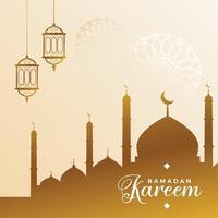 arabic muslim ramadan kareem  mosque festival background vector