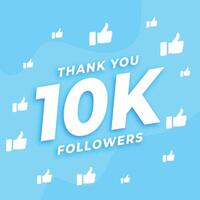 thank you 10k social media followers background for online likes vector