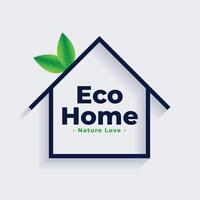 bio-sustainable eco home symbol background with green leaves vector