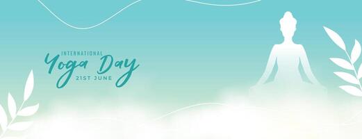 beautiful 21st june international yoga day banner with smoky effect vector