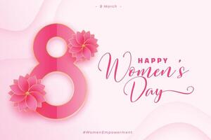 beautiful international women's day celebration background with flower decor vector