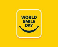 elegant world smile day yellow background for joyful emotion and expression vector