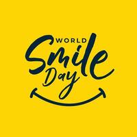world smile day yellow background a cheerful message for happiness vector