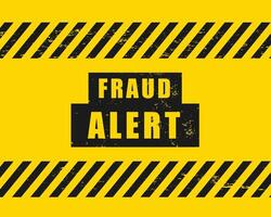 fraud alert warning background to avoid financial scam or crime vector