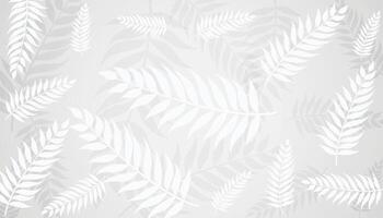 white leaves pattern background design vector