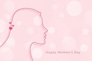 line style womens day elegant greeting design vector